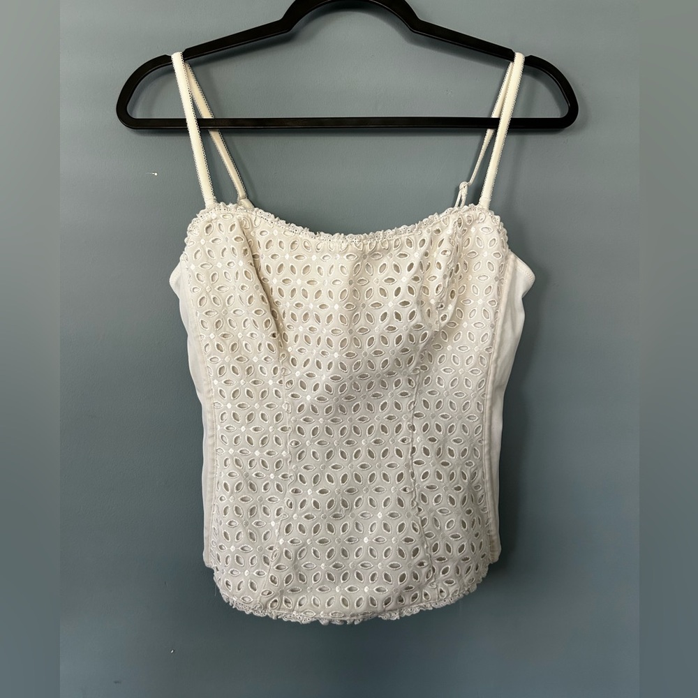 Y2K white corset / bustier top